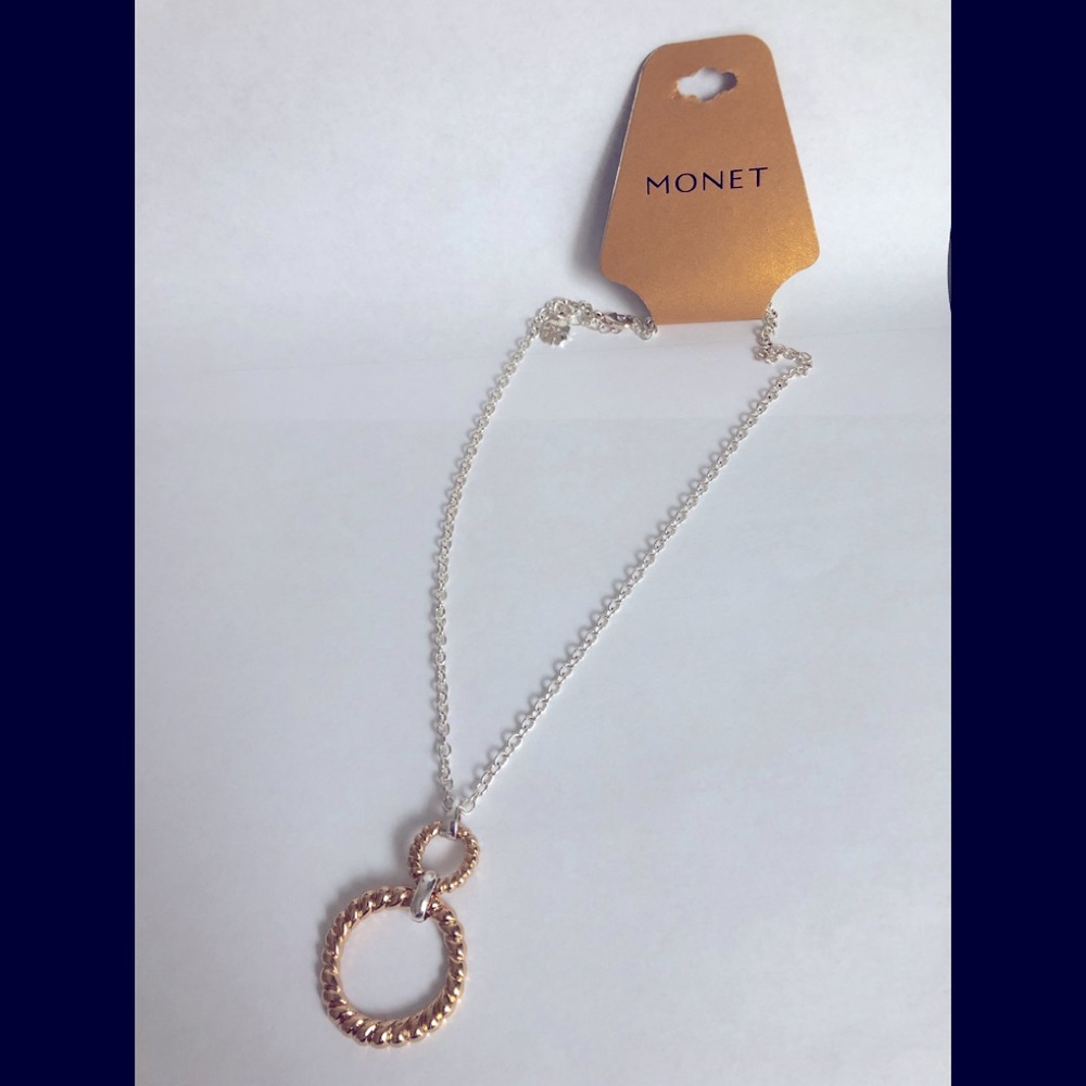 Monet 2 tone Necklace Gold plated and Silver plated chain.